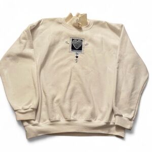 Vintage Top Stitch by Morning Sun Sweater Embroidered Long Sleeve White Size L